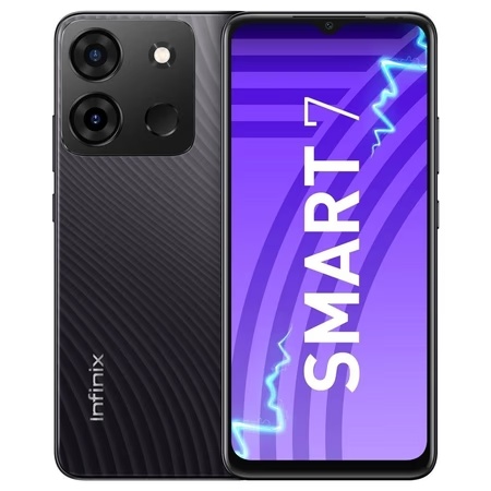 Infinix Smart 7 64 GB, 4 GB RAM, Night Black, Mobile Phone