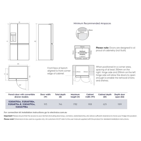 Electrolux 680 L Frost Free Side by Side Refrigerator, Glossy Dark Grey Stainless Steel, EQE6879A-B NIN 20 Electrolux 680 L Frost Free Side by Side Refrigerator, Glossy Dark Grey Stainless Steel, EQE6879A-B NIN