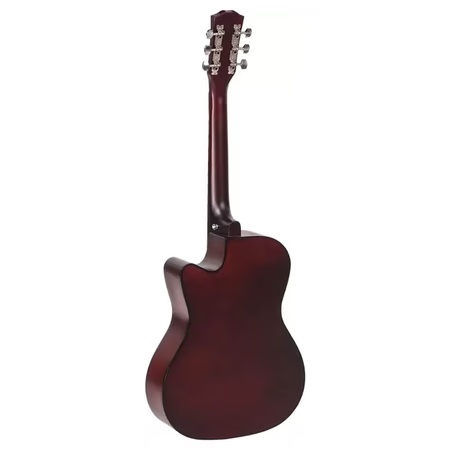 Intern INT-38C-LGP-BK Acoustic Guitar with Bag, Strap and Picks (Natural)