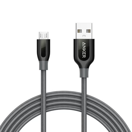 Anker A8143GA1 1.82 m USB to Micro USB PowerLine+ Double Braided Nylon Cable, Gray