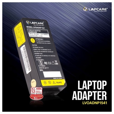 Lapcare LVOADNP1541 Laptop Adapter Designed for IBM 20V 3.25A 65 Watt with 7.9 x 5.5 mm Connector