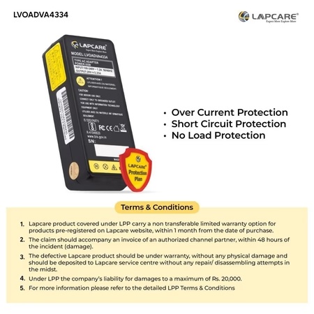 Lapcare LVOADVA4334 Laptop Adapter Designed for Lenovo 3.25A 65 Watt with USB Connector 6 Lapcare LVOADVA4334 Laptop Adapter Designed for Lenovo 3.25A 65 Watt with USB Connector