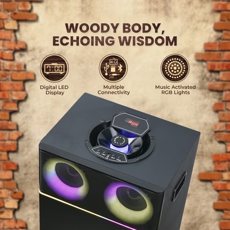 GIZmore Trolley T4000 WOODY BASS 80 Watts Bluetooth Party Speaker