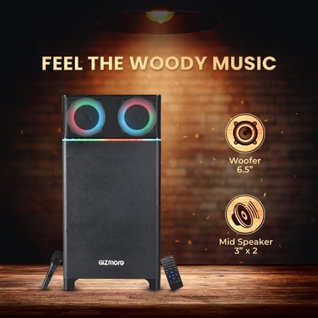GIZmore Trolley T4000 WOODY BASS 80 Watts Bluetooth Party Speaker 5 GIZmore Trolley T4000 WOODY BASS 80 Watts Bluetooth Party Speaker