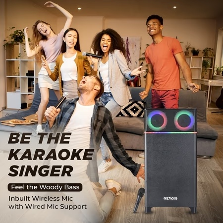 GIZmore Trolley T4000 WOODY BASS 80 Watts Bluetooth Party Speaker 6 GIZmore Trolley T4000 WOODY BASS 80 Watts Bluetooth Party Speaker