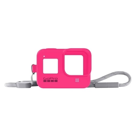 GoPro Camera Sleeve with Lanyard for Hero 8, Electric Pink AJSST-007