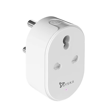 Syska Wi-Fi Smart Plug, for big Appliances (16A) Compatible with Alexa & Google Assistant and power meter