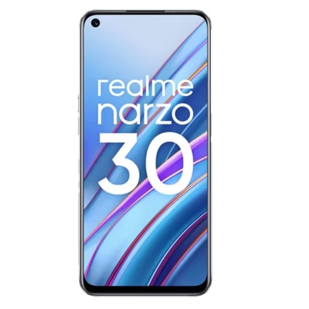(Refurbished) Realme Narzo 30 6 GB RAM, 128 GB, Racing Silver, Mobile Phone, Gently Use(GU)