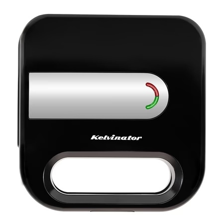 Kelvinator 750W 2-Slice Grill Sandwich Maker with Non-Stick Coating Plate, Ready Function Light, Cool Touch Handle with Lock, 2 Years Warranty, Black