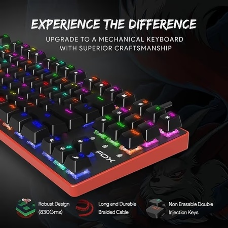 Amkette EvoFox Katana Pro TKL Mechanical Keyboard, Red