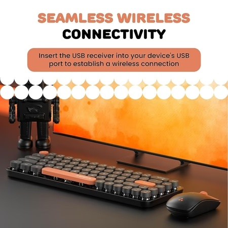 Ambrane KeyPop Wireless Keyboard & Mouse Combo, Black