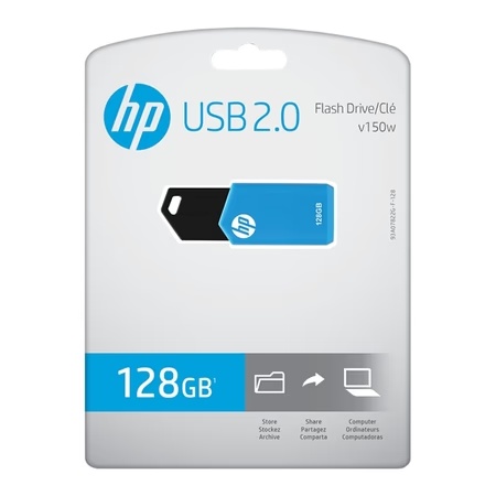 HP 128 GB v150w USB Pen Drive, Blue 4 HP 128 GB v150w USB Pen Drive, Blue
