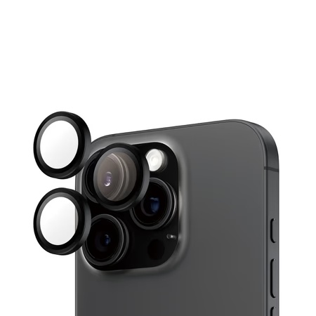PanzerGlass Hoops Mobile Camera Lens Protector Compatible With Apple iPhone 16 Pro and 16 Pro Max, Black