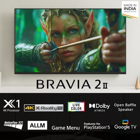 Sony 139 cm (55 inches), BRAVIA 2 4K Ultra HD Smart LED Google TV, Black, K-55S25BM2 2 Sony 139 cm (55 inches), BRAVIA 2 4K Ultra HD Smart LED Google TV, Black, K-55S25BM2