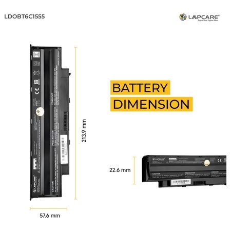 Lapcare 6-Cell 4000 mAh 11.1V Laptop Battery Designed for Dell 15R (LDOBT6C1555)
