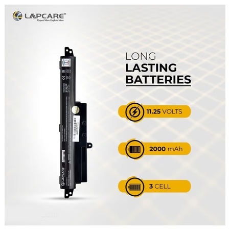 Lapcare LAOBTVO6115 3-Cell 2000mAh Laptop Battery, Black