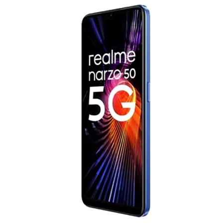 (Refurbished) Realme Narzo 50 5G 4 GB RAM, 128 GB, Hyper Blue, Mobile Phone, Gently Use(GU)