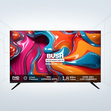 Bush 109 cm (43 inch) Full HD Smart LED TV, Black, JMK43