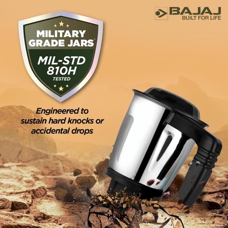 Bajaj Military Series Finesse 750 W 3 Jar Mixer Grinder