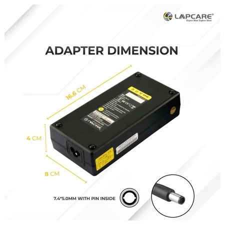 Lapcare LOADAF7344 Laptop Power Adapter with Over Current Protection, Black