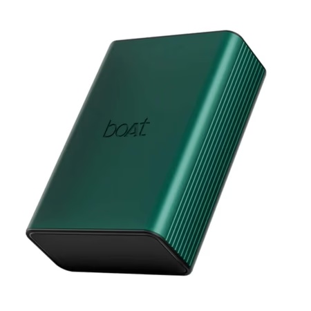 boAt Pocket Energyshroom PB400 Pro 20000 mAh, Compact Power Bank w/Type-C Input (2-Way Port), 3X Output Ports,2-Way 22.5W Fast Charging, Pass-Through Charging, Emerald Green