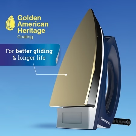 Crompton RHINOP Plus 1250 Watts Dry 1.8 kg Heavy Weight Iron, Blue 4 Crompton RHINOP Plus 1250 Watts Dry 1.8 kg Heavy Weight Iron, Blue