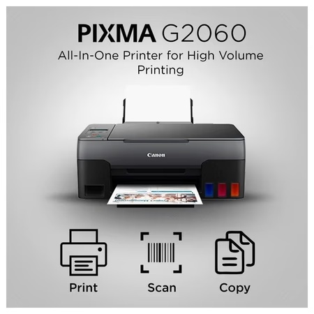 Canon Pixma G2060 Ink Tank Multi-Function Colour USB Printer with Easy Refillable Ink Tank