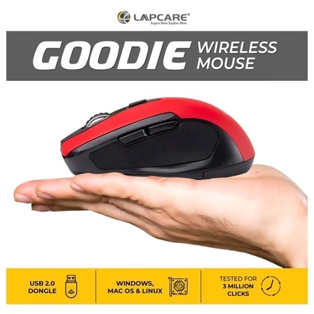 Lapcare Goodie Wireless Optical Mouse, Red, LKWLRE6932