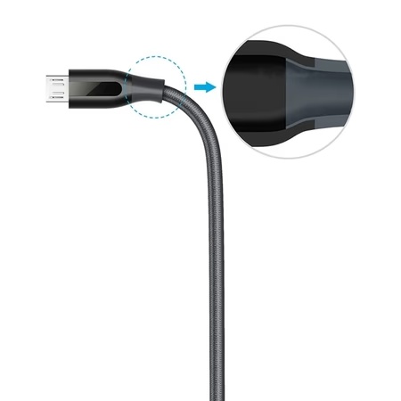 Anker A8142GA1 USB to Micro USB PowerLine+ Double Braided Nylon Cable, Gray