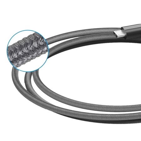 Anker A8142GA1 USB to Micro USB PowerLine+ Double Braided Nylon Cable, Gray