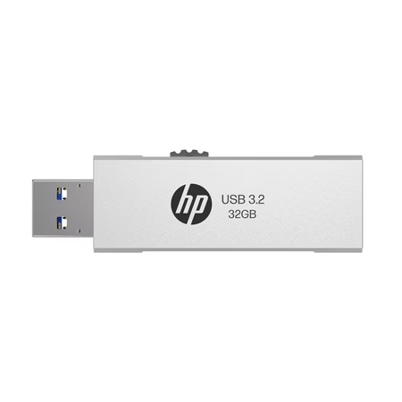 HP 818w 32 GB USB 3.2 Flash Drive, Silver Metal