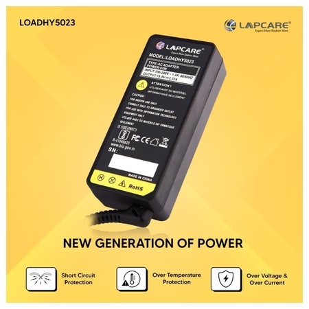 Lapcare LOADHY5023 Laptop Adapter Designed for HP 65 Watt with 4.5 x 3 mm Connector