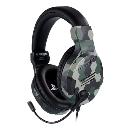 Nacon Sony Official Licensed PS4 Stereo Gaming Headset with Adjustable Microphone, Camo Green