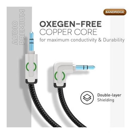 Bandridge SMU00079 1.5 m 3.5 mm AUX Cable, Black