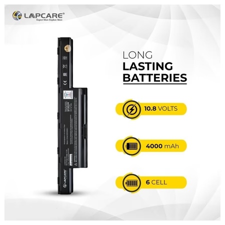 Lapcare LAOBT6C2196 6-Cell 4000mAh Laptop Battery, Black