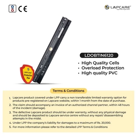 Lapcare 4-Cell 2000 mAh 14.8V Laptop Battery Designed for Dell 3451 4C 78V9D (LDOBTIN6120)