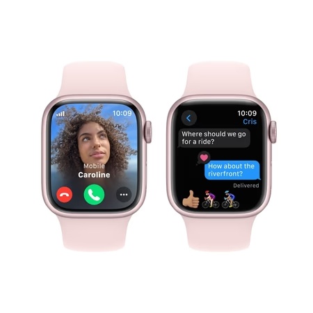 Apple Watch Series 9 GPS 41mm Pink Aluminium Case with Light Pink Sport Band - S/M 6 Apple Watch Series 9 GPS 41mm Pink Aluminium Case with Light Pink Sport Band - S/M
