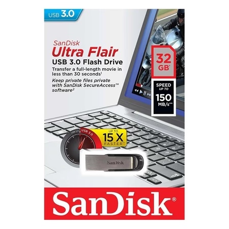 Sandisk 32 GB SanDisk Ultra Flair USB 3.0 Flash Drive 150 MB/sec Read, SDCZ73-032G-I35 3 Sandisk 32 GB SanDisk Ultra Flair USB 3.0 Flash Drive 150 MB/sec Read, SDCZ73-032G-I35