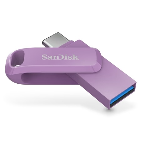 SanDisk Ultra Dual Drive Go Pen Drive, USB Type-C, 128 GB, 400 MB/sec, Lavender
