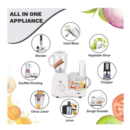 Inalsa Wonder Maxie Plus V2 Food Processor with 700 Watts Copper Motor