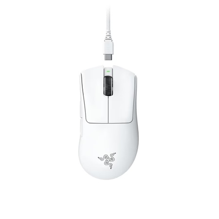Razer DeathAdder V3 Pro Wireless Gaming Mouse, White, Ultra Lightweight, Focus Pro 30K Optical Sensor, Optical Switches Gen-3, HyperSpeed Wireless, 5 Programmable Buttons