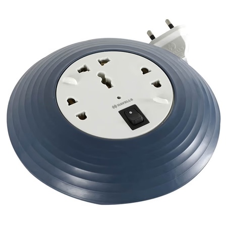Havells Cosmo Reel 2 PIN 5 Meter Wire Flexbox with Spikeguard, Blue, AHEXXXU065