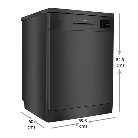 Faber 12 Place Setting Under-Counter Dishwasher with Delay start and Energy Saving, FFSD 6PR 12S BK Black
