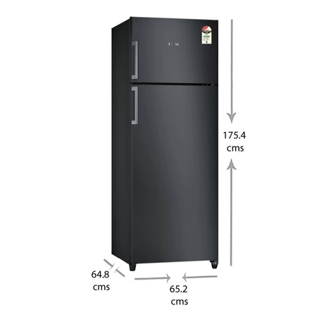 Bosch 347 litres 3 Star Double Door Refrigerator, Black Metallic KDN43UB30I