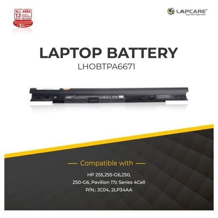 Lapcare 4-Cell 2000 mAh 14.8V Laptop Battery Designed for HP 255, 255-G6, 250, 250-G6 (LHOBTPA6671)