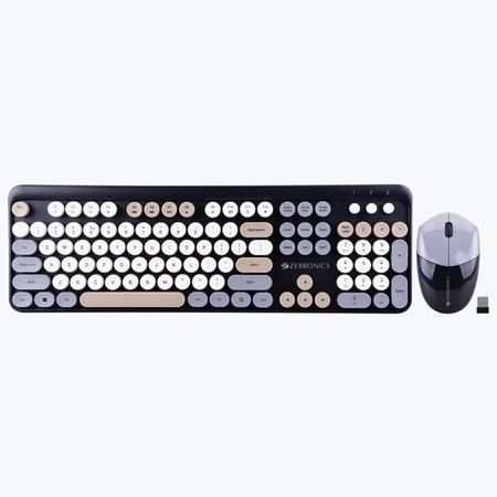Zebronics Companion 301 Wireless Keyboard and Mouse Combo, Black + Grey