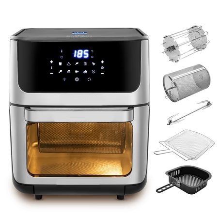 Kent Digital 12 L Air Fryer 1700 W, Black and Silver
