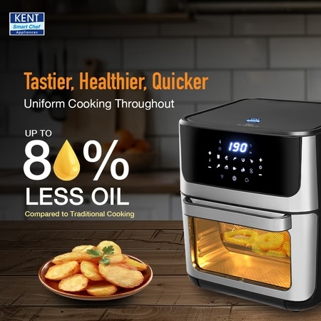 Kent Digital 12 L Air Fryer 1700 W, Black and Silver 3 Kent Digital 12 L Air Fryer 1700 W, Black and Silver