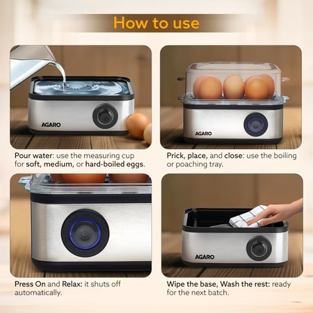 Agaro STS Grand Egg Boiler 500 W 6 Agaro STS Grand Egg Boiler 500 W