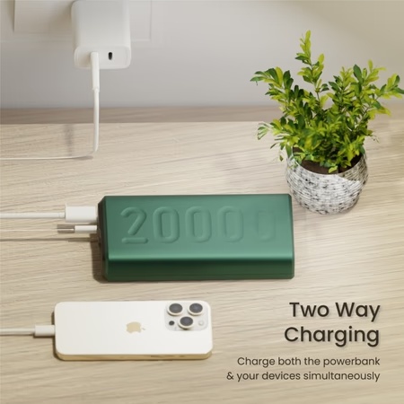 Ambrane Stylo 20K Fast Charging Power Bank, Green 7 Ambrane Stylo 20K Fast Charging Power Bank, Green